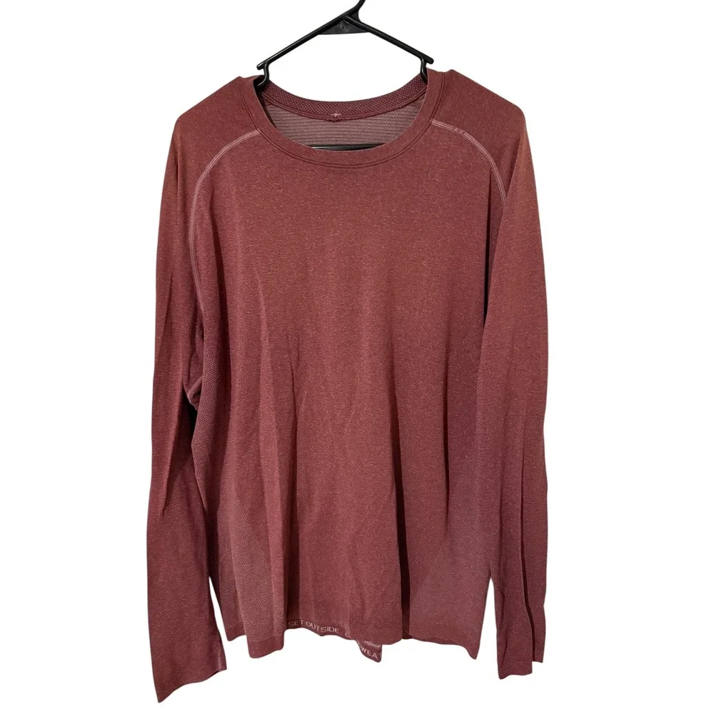 Lululemon Metal Vent Tech Long Sleeve Shirt Mens XL Burgundy Red Training Top